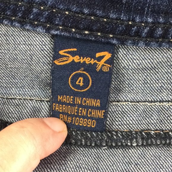 Seven7 Dark Wash Jean Shorts, Size 4, EUC - Picture 5 of 7